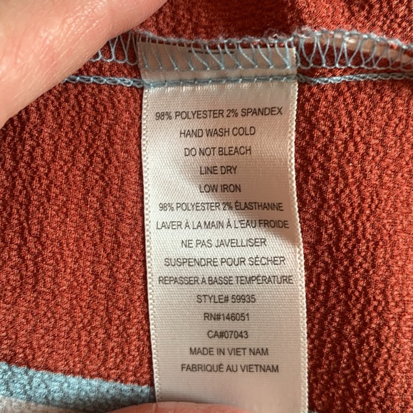 MONTEAU women’s brown and blue pastel  collard TShirt Midi dress, size Medium - Picture 12 of 12